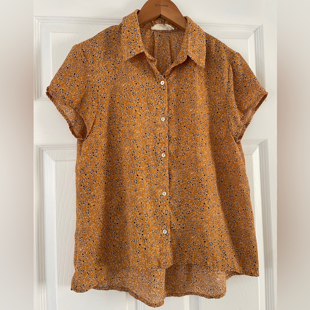 Everleigh Floral Collar Shirt Size Small